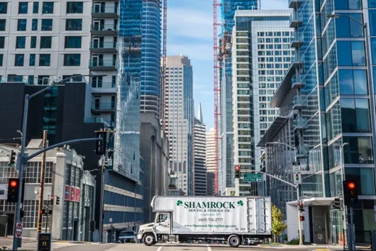 Shamrock truck in downtown San Francisco